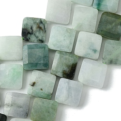 Natürliche Myanmar-Jadeit-Perlenstränge, facettiert, Rhombus, 15~16x15~16x4.5~5 mm, Bohrung: 1 mm, ca. 26 Stk. / Strang, 15.87'' (40.3 cm)