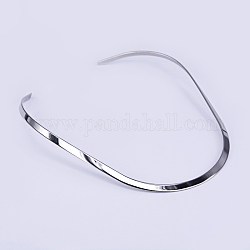 201ステンレススチール製チョーカーネックレス  硬いネックレス  ステンレス鋼色  130x6インチ（15cm）