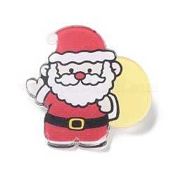 Badges acryliques sur le thème de Noël, broche en fer, le père noël, 37x36x2mm