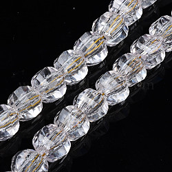 Transparentes craquements perles de verre brins, facette, ronde, clair, 8x7.5mm, Trou: 2mm, Environ 60 pcs/chapelet, 15.35 pouce (39 cm)