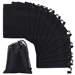 Nbeads ポリエステル巾着袋 12 個  7.8x6.3 黒ナイロンバッグ巾着収納袋トグルギフトバッグジュエリーポーチスポーツホーム旅行ジュエリーキャンディ収納