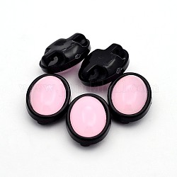 Genähte Taiwan Acrylperlen, Bekleidungszubehör, Oval, rosa, 20.5x16x9 mm, Bohrung: 1 mm