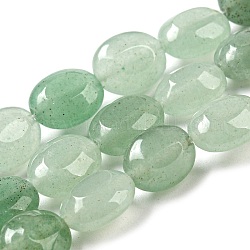 Natürlichen grünen Aventurin Perlen Stränge, Flachoval, 10x8x5.5 mm, Bohrung: 0.8 mm, ca. 39 Stk. / Strang, 15.47'' (39.3 cm)