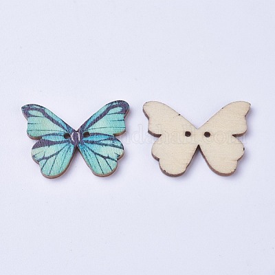 Деревянные пуговицы BUTT-WH0014-01-1