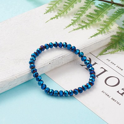 Electroplate стеклянные бусы браслеты простирания&nbsp;BJEW-JB05794-1