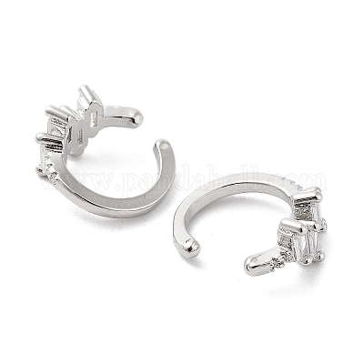 Кольцо-манжета из латуни с микропаве из кубического циркония EJEW-C081-04P-1