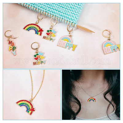 Подвесные маркеры петель из сплава эмали HJEW-AB00345-1