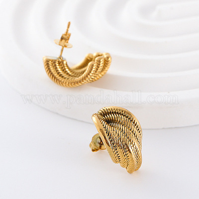 3 пара текстурированных серег-гвоздиков из нержавеющей стали CO5083-1