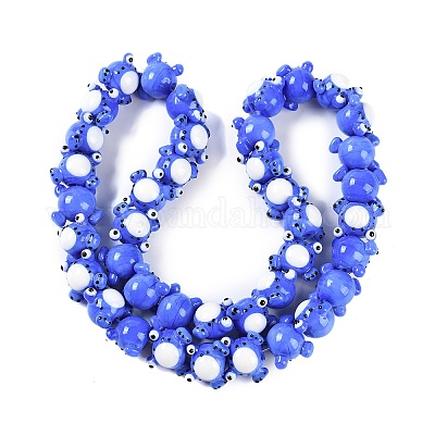 Бусы лэмпворк ручной работы LAMP-P066-07G-1