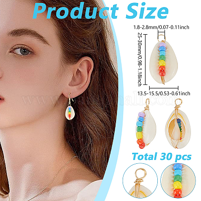 30 шт. подвески из натуральной ракушки каури FIND-ME0002-51-1