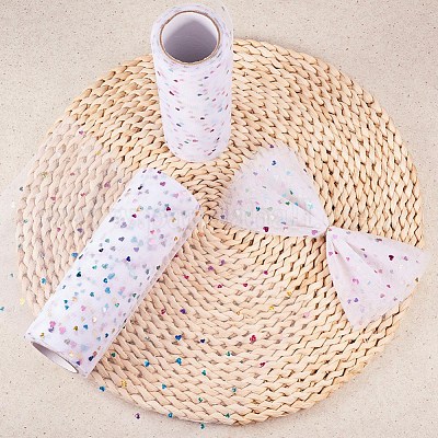 Сердце блеск блесток деко сетка ленты OCOR-P010-E-I01-1