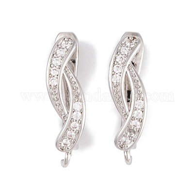 Фурнитура для сережек-обручов из латуни с фианитом KK-S374-04P-05-1