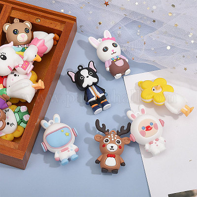 15 шт. 15 стиля непрозрачной смолы большие подвески RESI-CA0001-65-1