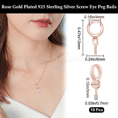 10 шт. 925 серебряных шурупа для крепления колышков STER-BBC0008-51RG-1