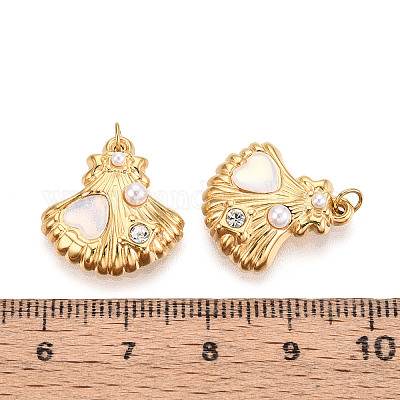 Подвески из нержавеющей стали 304 с кристаллами паве и искусственным жемчугом из АБС-пластика STAS-T069-87A-1