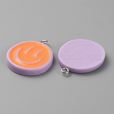 Подвески из непрозрачной смолы и эмали RESI-WH0036-20E-1