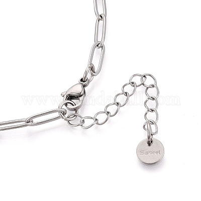 Цепочка-скрепка из нержавеющей стали 304 NJEW-D045-14P-01-1