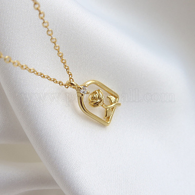 925 подвеска в виде арки из стерлингового серебра с прозрачным кубическим цирконием и цветком розы FS-WG4E11B-01-1