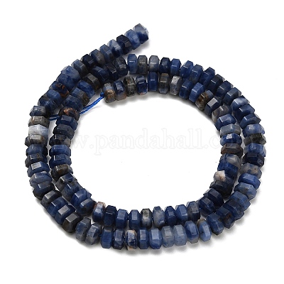 Природный содалит бисер нитей&nbsp;G-G317-A17-3x6mm-1