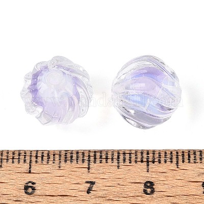 Фактурные внутренние бусины-лэмпворк ручной работы с цветком LAMP-T024-07E-1