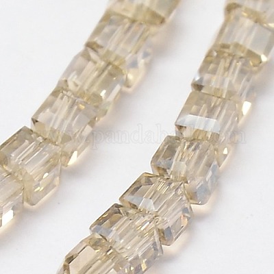 Гальванические стеклянные бусины EGLA-J028-3x3mm-FM1-1