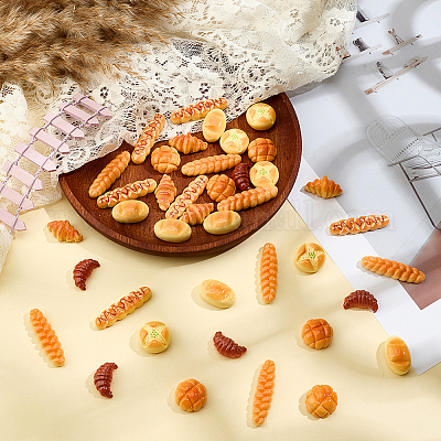 70шт 7 стиля непрозрачные кабошоны из смолы RESI-MA0001-01-1