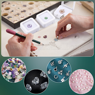 Квадратные акриловые свободные коробки для демонстрации алмазов CON-WH0107-11B-02-1