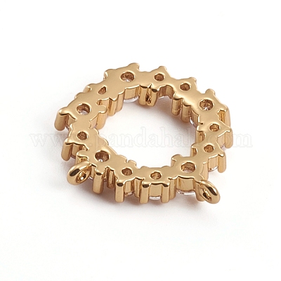 Латунные микропаве прозрачные подвески с фианитом ZIRC-L091-032G-1