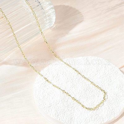 Латунные овальные ссылка цепи ожерелья NJEW-A042-08G-1