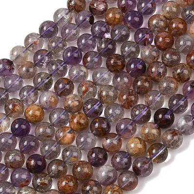 Натуральный фиолетовый рутилированный кварц G-R446-10mm-01A-1