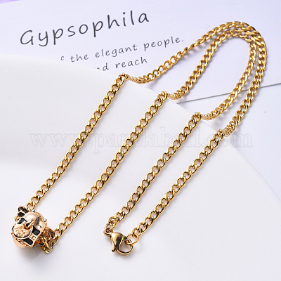 Мужская кубинская цепочка с вакуумным покрытием PVD 304 из нержавеющей стали NJEW-S420-002G-1