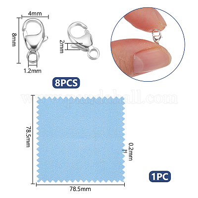 8 шт. 925 серебряные застежки-когти-омары STER-UN0001-66-1