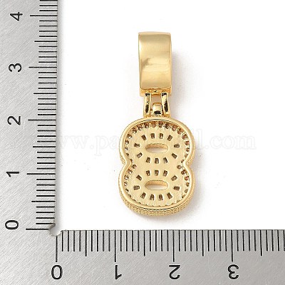 Европейские подвески из латуни с прозрачным кубическим цирконием KK-R003-01G-08-1