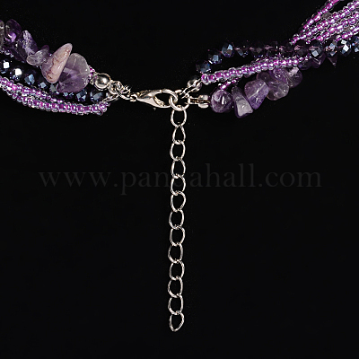 Аметист многожильных ожерелья NJEW-L143-03-1