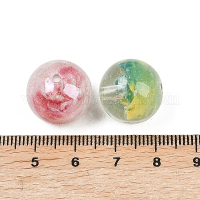 Светящиеся прозрачные смоляные бусины внутри цветка&nbsp;RESI-C070-05A-1