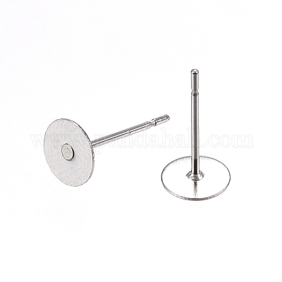 Фурнитура для сережек-гвоздиков из нержавеющей стали марки 304 A-STAS-D448-088P-6mm-1