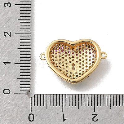 Подвески-сердечки с микропаве из латуни и кубическим цирконием KK-D431-062B-G-1