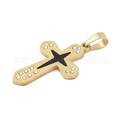 Ионное покрытие (ip) 304 нержавеющая сталь эмаль стразы подвески STAS-Q325-05I-G-1