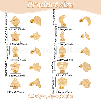 Фурнитура для сережек-гвоздиков из нержавеющей стали 304 STAS-AN0001-05G-1