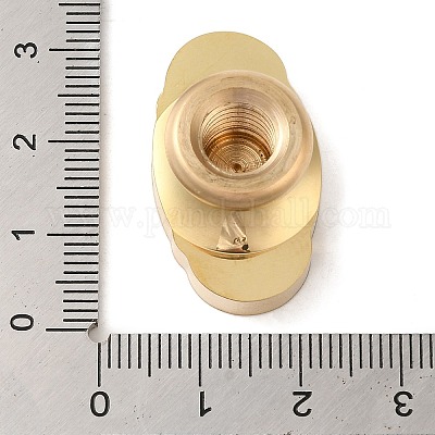 Латунные головки штампов с геометрической рамкой в виде листьев AJEW-H149-03G-05-1