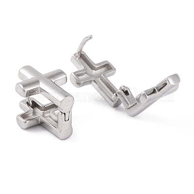 Некорневая нержавеющая сталь 304 серьги-кольца для женщин EJEW-A049-02P-1