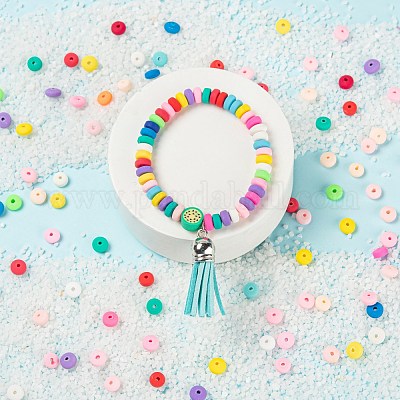 4 цвет бусин из полимерной глины ручной работы CLAY-FS0001-06-1