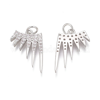 Латунные микропаве прозрачные подвески с фианитом ZIRC-Z008-33P-1