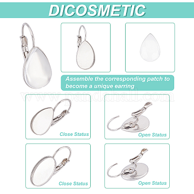 Wholesale DICOSMETIC 40Pcs 2 Styles Lever Back Earring Findings