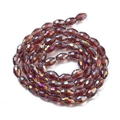 Прозрачные стеклянные бусины гальваническим пряди EGLA-A037-T6x8mm-B13-1