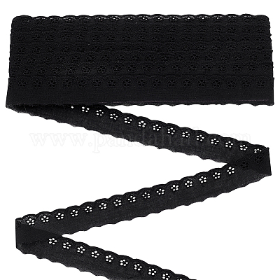 15 ярд хлопка с вышивкой и цветочной кружевной отделкой DIY-WH0542-34A-1