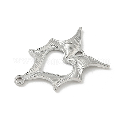 Подвески-шармы в форме крыльев летучей мыши из нержавеющей стали 304 STAS-S186-13P-1