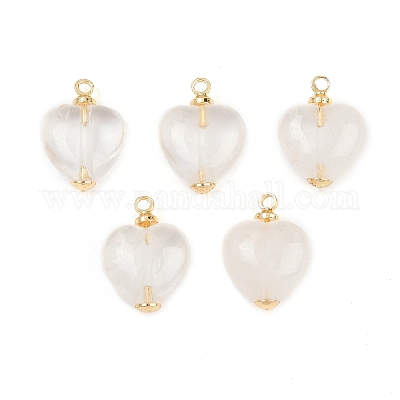 Сердечные подвески из натурального кварца KK-B157-38A-G-1