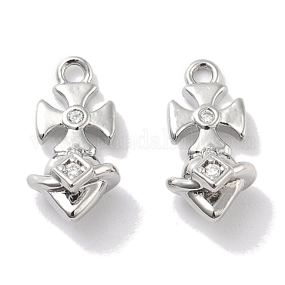 Подвески из прозрачного кубического циркония с микропейвом KK-M102-36P-1