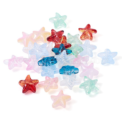 28шт 7 цвета стеклянные бусины GLAA-TA0003-34-1